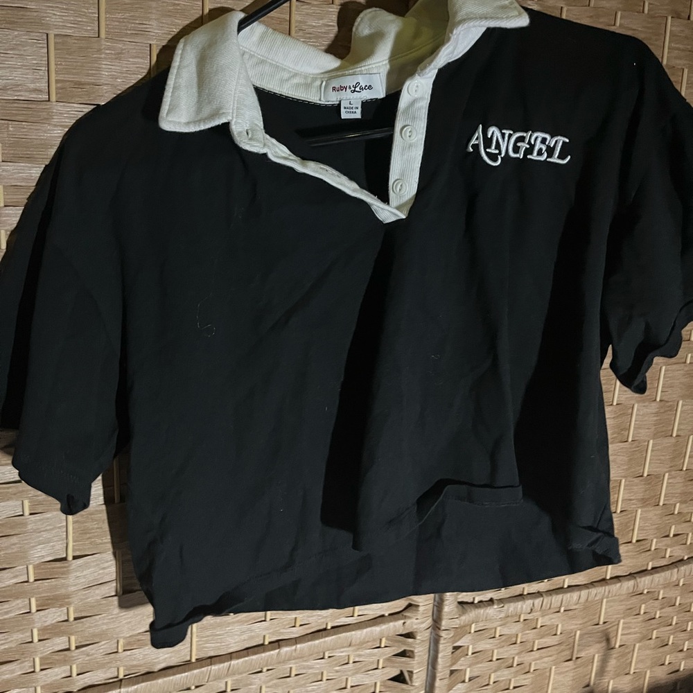 Angel Black and White Polo Shirt